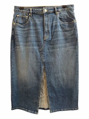 STEVE MADDEN, Womenโs Size Large, Blue Denim Jean Skirt - Classic Straight, NEW.